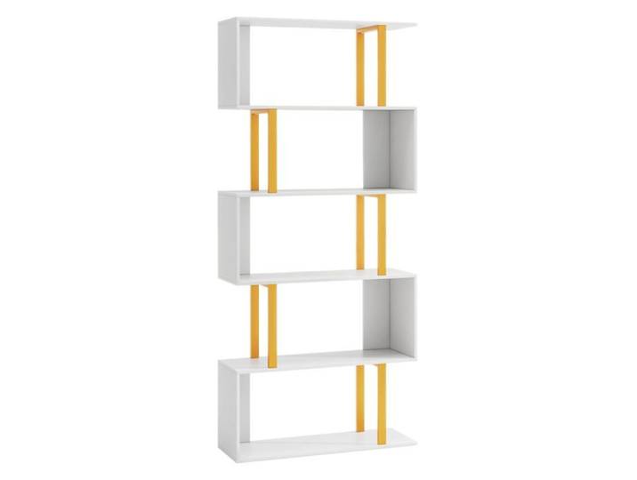 GIANTEX Bibliothèque Géométrique à 5 Niveaux Cadre en Métal Style Scandinave Étagère de Rangement pour Salon Chambre