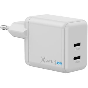 XLayer USB-Ladegerät 220177 Dual, 45 Watt, 2x USB-C, 2 Ports, Schnellladegerät