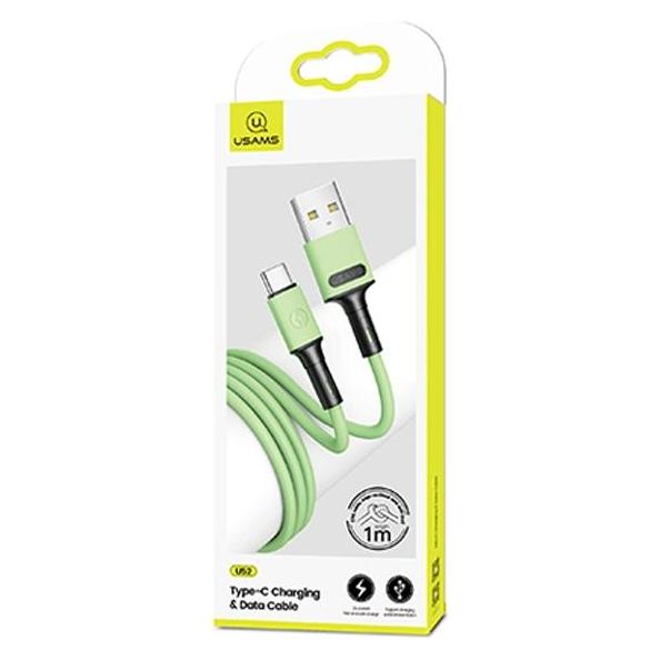 Usams Kabel U52 USB-C 2A Fast Charge 1m zielony/green SJ436USB02 (US-SJ436) (1 m) (6958444989051)
