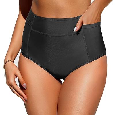 Damen Stretchy Boxershorts Badeanzug Stretchy Boxershorts Slip Hohe Taille Urlaub Strandbekleidung Einfarbige Ärmellose Bademode