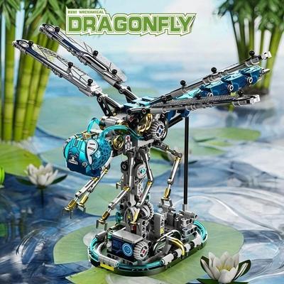 Inspire Daily Merch Dragonfly Mechanical Model Building Blocks Kit, DIY Toy For Kids And Adults, Creative Construction Set shark