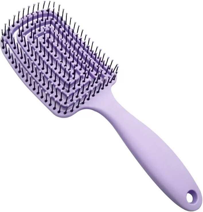 INF Ergonomische gebogene Bürste mit Belüftung für Kopfhautmassage Violett