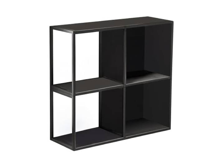 Helloshop26 Set mit 4 Wandregalen mit Boden und Seitenteilen Stahl 28 x 28 x 20 cm schwarz 03_0010661