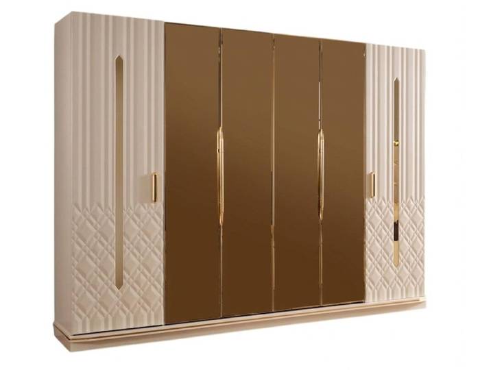 Xlmoebel Kleiderschrank Beiger Kleiderschrank im modernen Stil – Luxuriös und praktisch Made in Europa