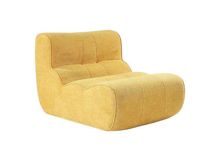 Fauteuil En Mousse Polyuréthane Et Tissu Polyester Touché Doux Jaune - Blow