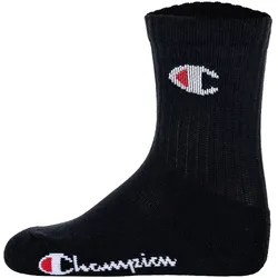 Champion Kinder Socken, 12er Pack - Crew Socken, einfarbig Weiß/Schwarz / 31-34