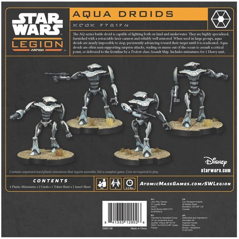 Atomic Star Wars Legion - Extension d'unité Aqua Droids