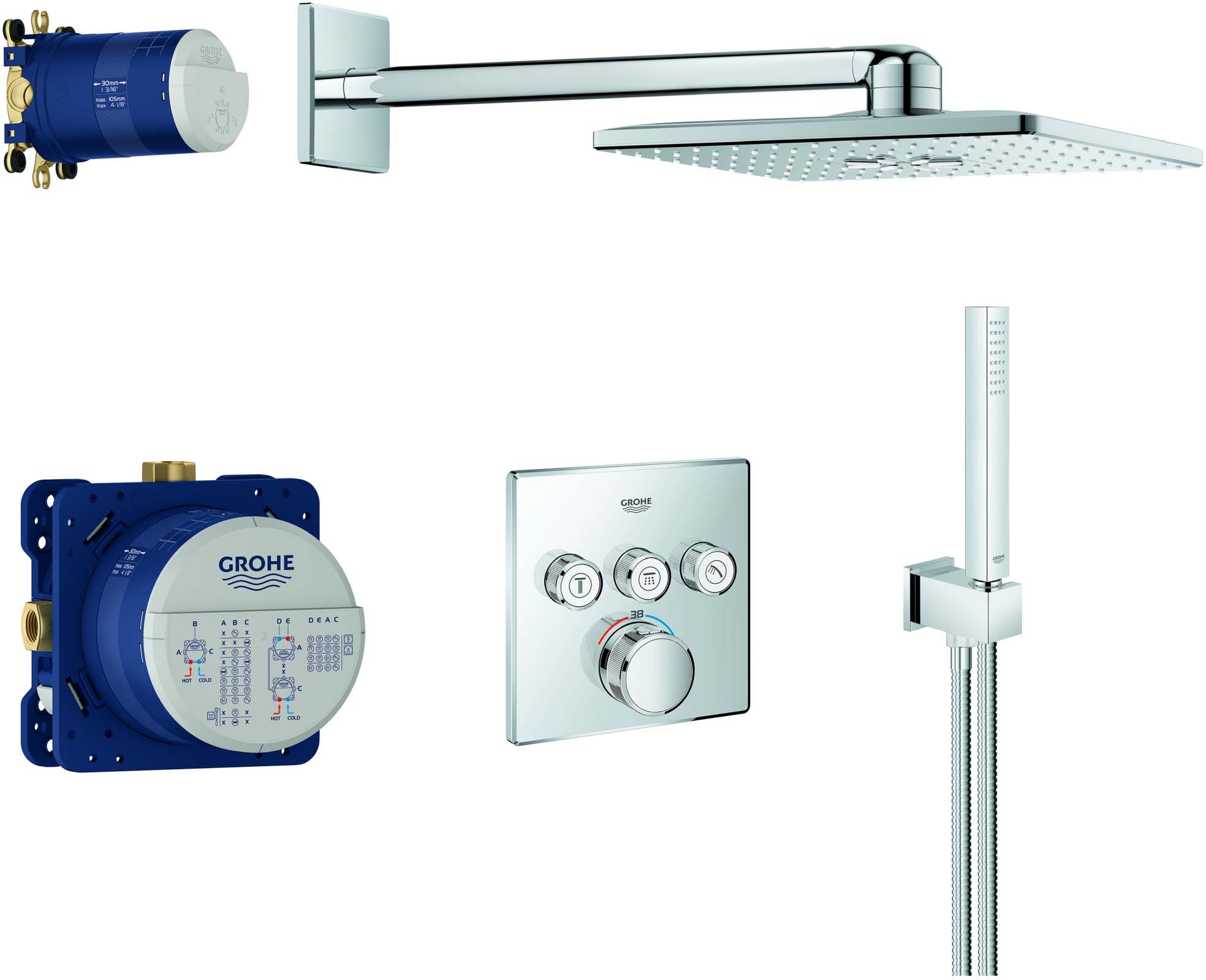 Grohe Grohtherm Smartcontrol système de douche encastré 34804000 chromé