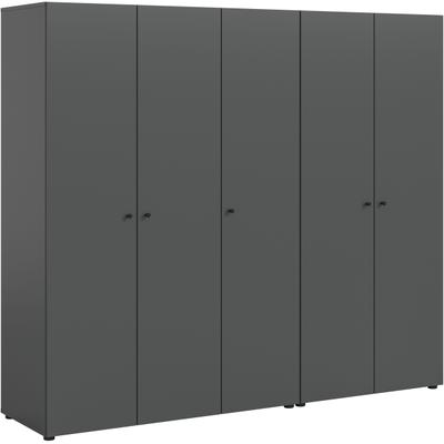 Kleiderschrank HOME AFFAIRE "BILLINGS, Schlafzimmerschrank, Schrank, Garderobenschrank", grau, B:200cm H:176cm T:51cm, FSC-zertifizierter Holzwerkstoff, Schränke, Kleiderschrank, Breite 200cm, grau, 5-türig, inkl. 2 Kleiderstangen und 5 Ablageböden