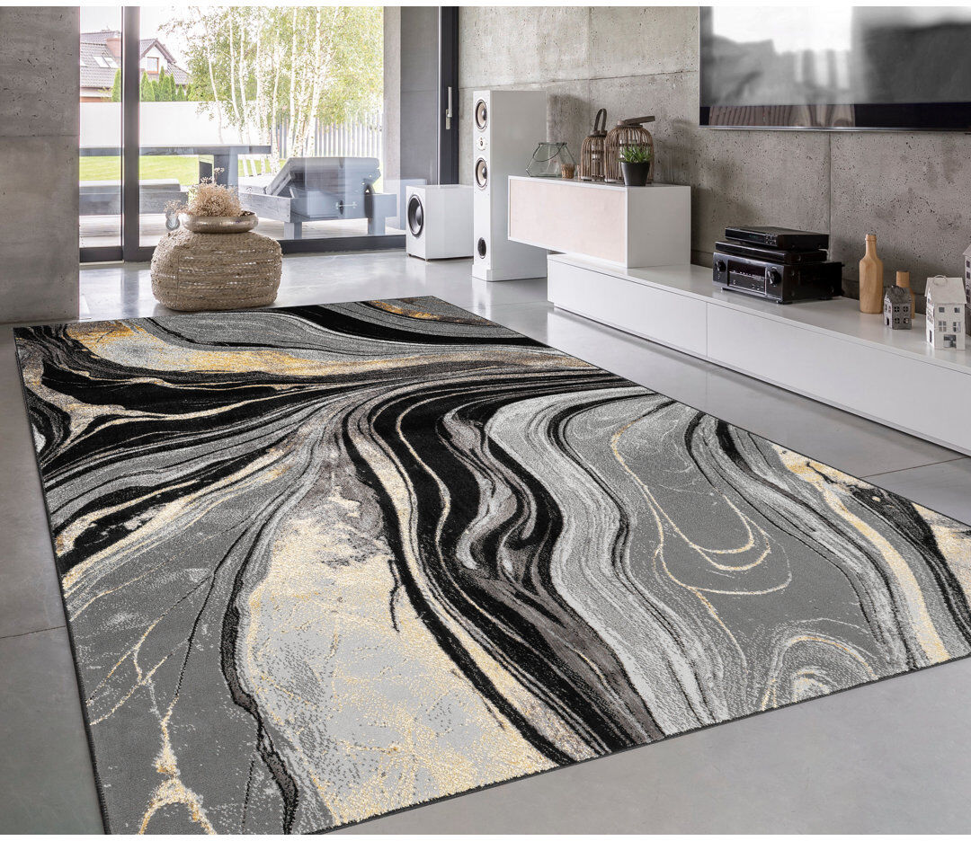 Metro Iris Area Rug Ochre Ochre Rectangle 240 x 320 cm