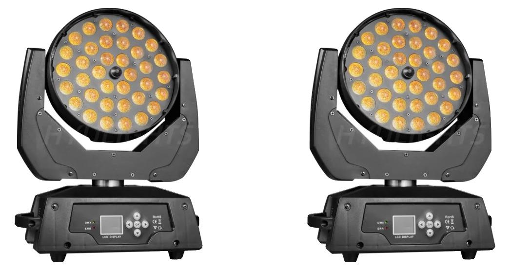 2 Stück Moving Head Licht, RGBWA UV Mischlicht, DMX Steuerung, EU-Stecker