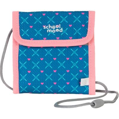 Brustbeutel SCHOOL-MOOD, Kinder, blau (mila), Polyester, Kleinlederwaren