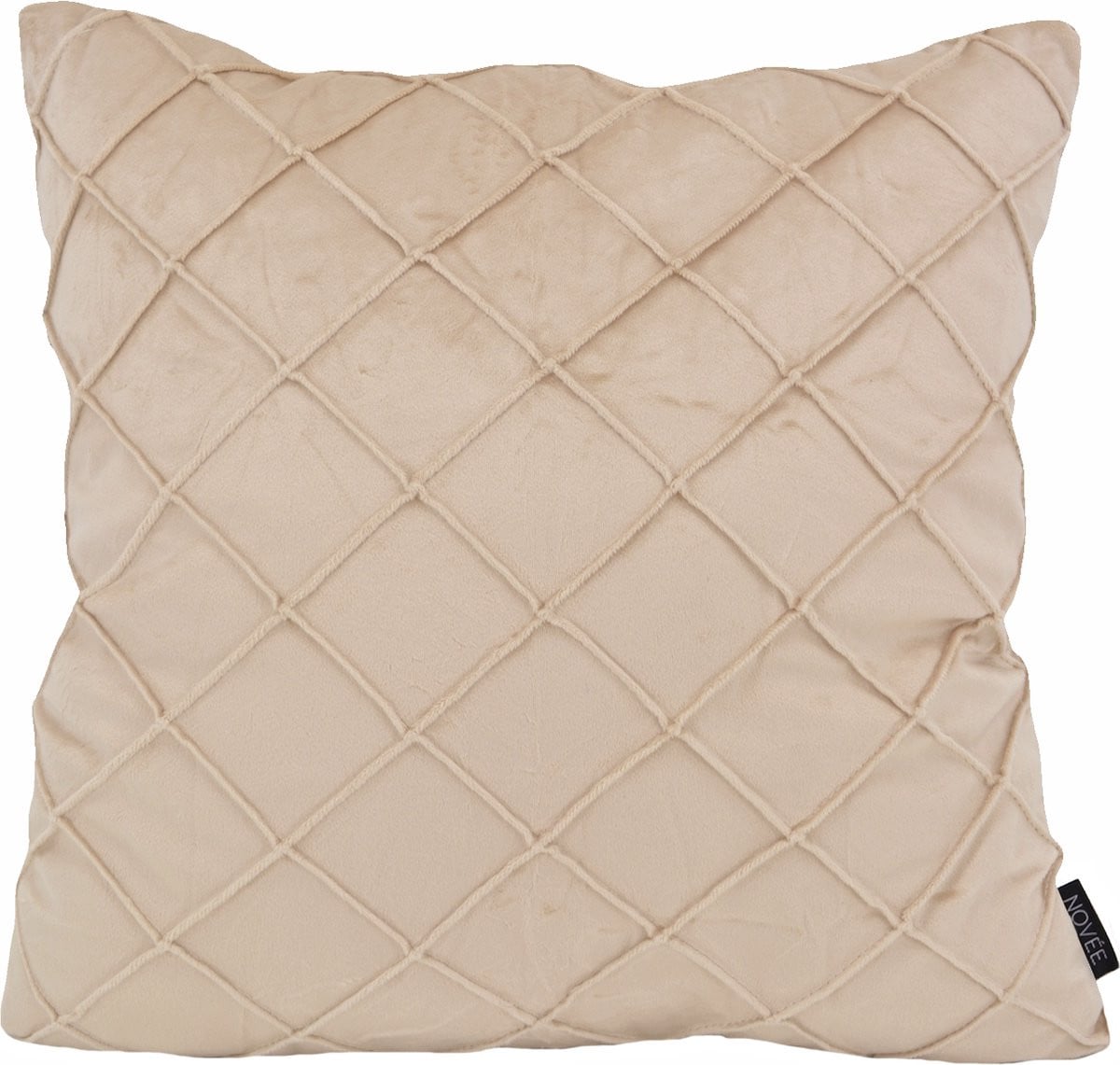 NOVÉE Sierkussen Velvet Cross Beige 45 x 45 cm
