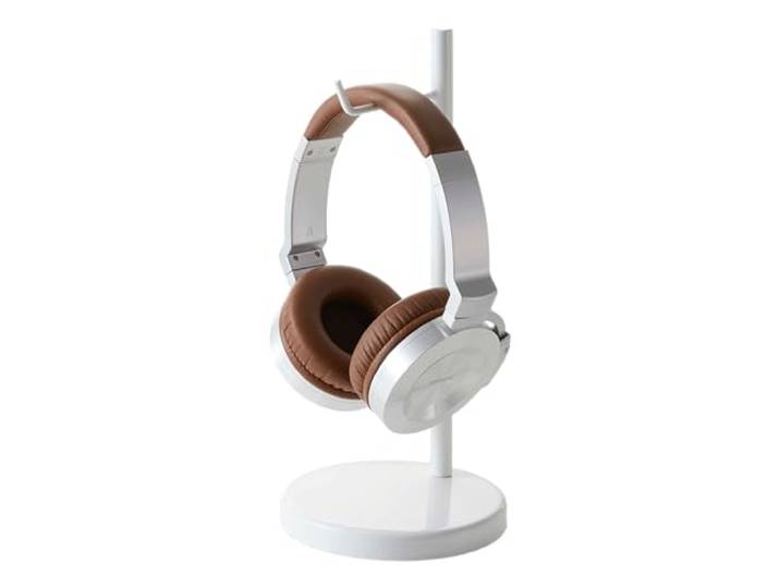 YAMAZAKI 2291 BAUTES Headphone Stand\, White\, Steel\, 13 x 13 x 28 cm