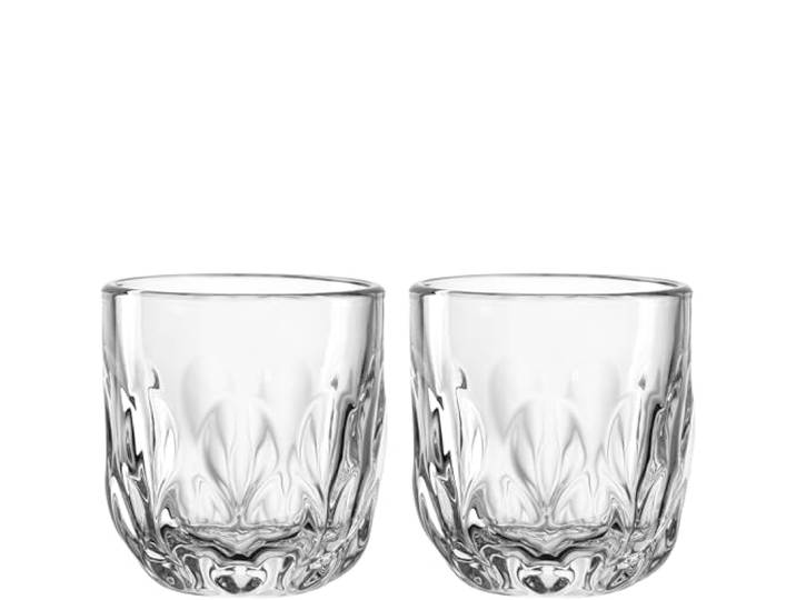 LEONARDO HOME GOCCE Espressoglas 6 Stück 6 Espressotassen Espressoglas für Siebträger Spülmaschinengeeignet Tropfenstruktur Transparent Klares Design 60 ml 055181