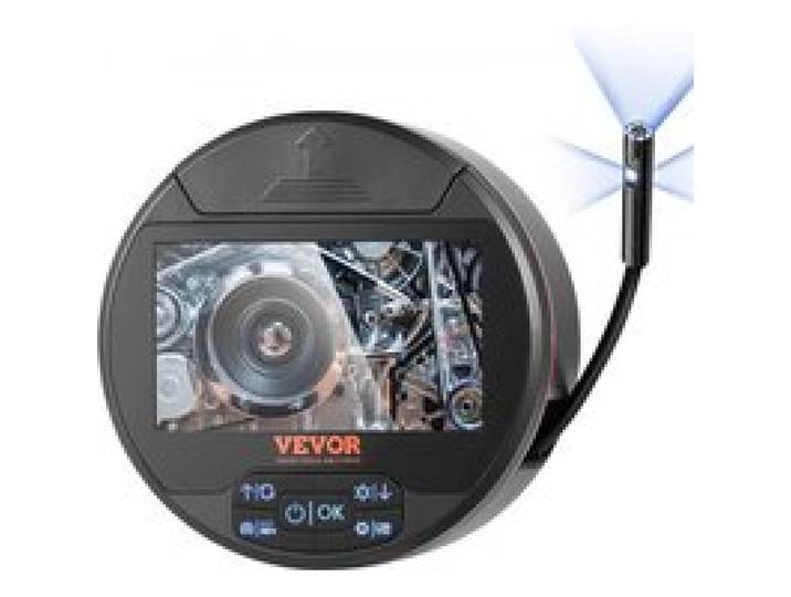 VEVOR Endoscope à Triple Objectif, Caméra Endoscopique avec 8 + 2 Lumières LED, Écran IPS 4,3 , Câble 5 m, Carte 32 Go, Caméra Étanche IP67 pour Inspection Automobile, Vidange, Canalisation, Plomberie