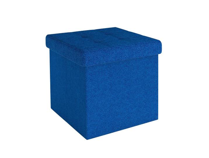 Intirilife Sitzwürfel Faltbar 30/30/30 cm (Blau), Textil, 30x30x30 cm, Wohnzimmer, Sessel, Hocker, Sitzwürfel