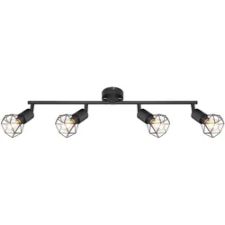 Decken Strahler schwarz Käfig Spot Lampe verstellbar im Set inkl. LED Leuchtmittel