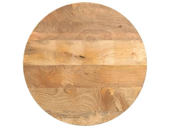 PTUGUOF Tischplatte Rund 50x3,8 cm Massivholz Mango Ersatztischplatte, Rustikales Design, Vielseitig Kombinierbar, Feucht Abwischbar