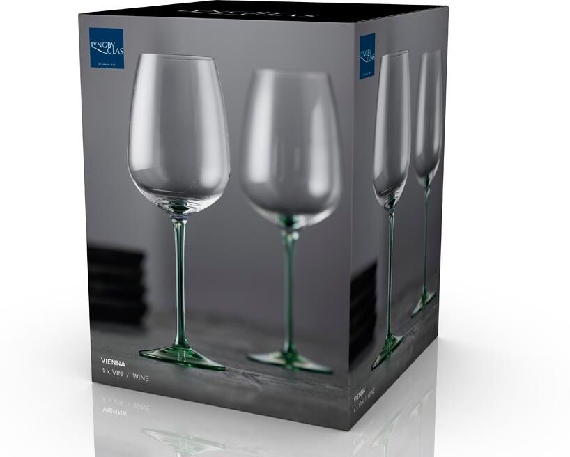 Vienna Acoustics Weinglas "Lyngby Vienna 4 Stück, 53 cl", grün, H:23,5cm, Glas, Trinkgefässe, Weinglas grün 23,5cm, 530ml, 4 Stk.