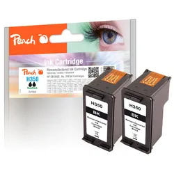 Peach Doppelpack Druckköpfe schwarz kompatibel zu HP No. 350*2, CB335EE*2