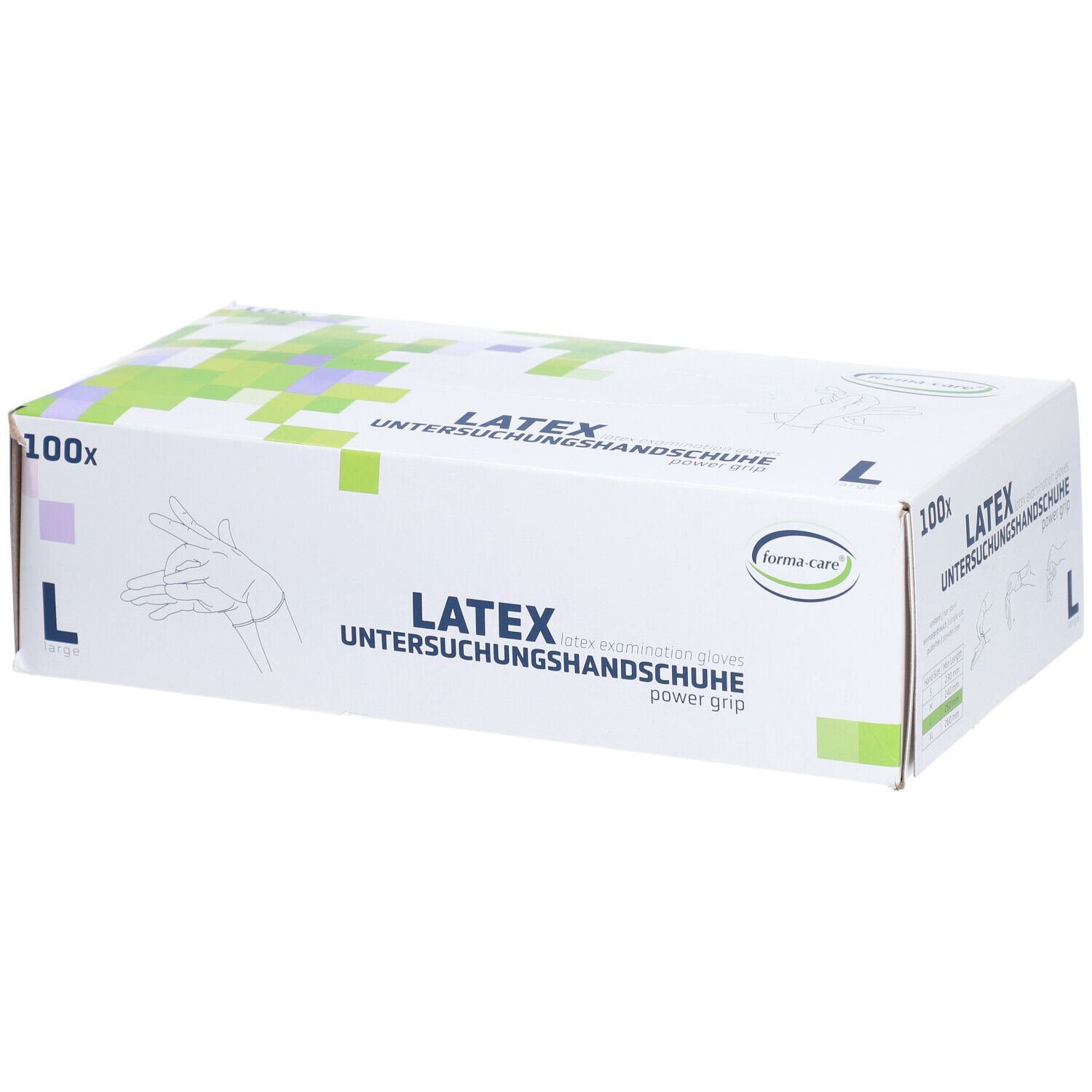 FORMA-care Latex power grip Handschuhe Gr.L 100 St