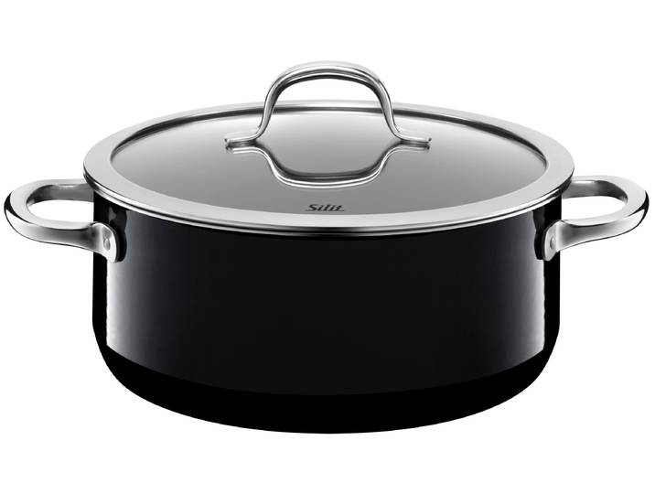 Bratentopf SILIT Passion Black , schwarz, H:10,5cm Ø:24cm, Töpfe, Bratentopf, Made in Germany