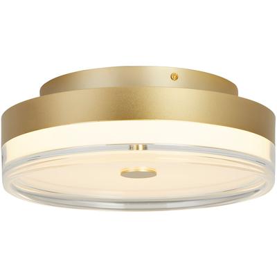 SEARCHLIGHT Deckenleuchte "Cyprus LED Flush", gold (gold und klar), 1, Ø 40cm H: 11,5cm, 1 Stk., Leuchten, Deckenleuchte