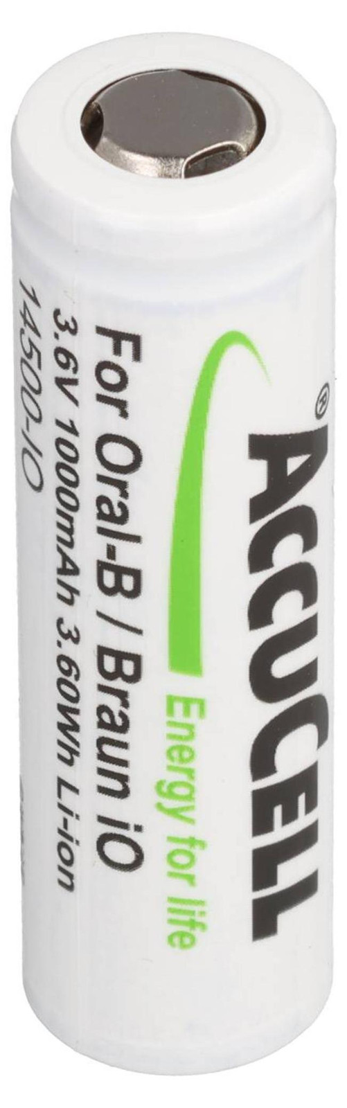 AccuCell 1000mAh accu compatibel met Oral-B Li-Ion UR14500AC voor Braun iO 6, 7, 8, 9, 10, 48,8 x 14,1 mm