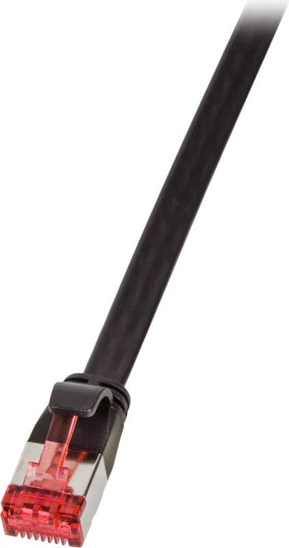 LogiLink CAT 6A platte netwerkkabel SlimLine, afgeschermd (PIMF), zwart, 3 meter