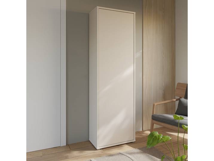 Garderobenschrank FORTE Alice Springs , kaschmir beige, B:59,8cm H:191,9cm T:34,9cm, Holzwerkstoff, Schränke, Garderobenschrank, B/H/T 59,8/191,9/34,9 cm Push to open