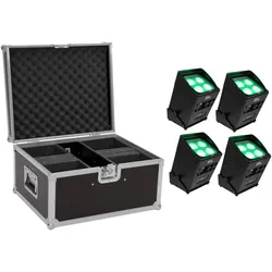 EUROLITE Set 4x AKKU IP UP-4 Entry QCL Spot QuickDMX + Case