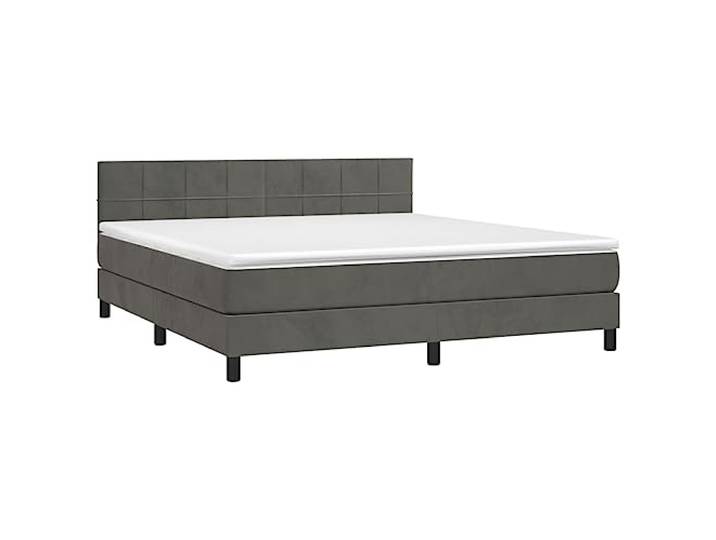 vidaXL Boxspringbett mit Matratze & LED Dunkelgrau 160x200 cm Samt