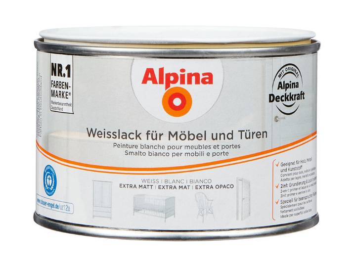 Alpina Weisslack Möbel und Türen 0.3 l Extra matt