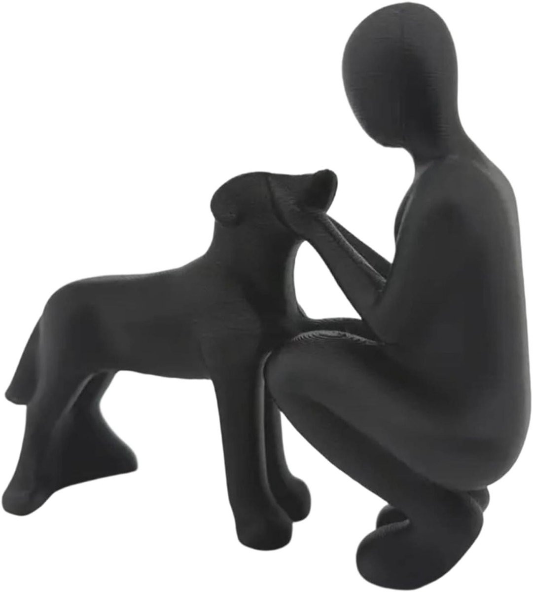 Genérico Hondenbeeldje als woondecoratie - Sculptuur die de vriendschap tussen mens en hond symboliseert