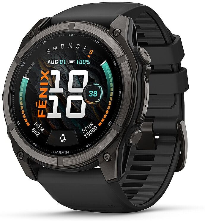 Garmin GPS-Multisport-Smartwatch Fenix 9 Schwarz/Carbongrau 51mm schwarz B