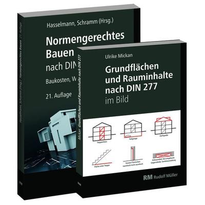 Buchpaket: Normengerechtes Bauen nach DIN 276/DIN 277 & Grundflächen und Rauminhalte nach DIN 277 im Bild, Taschenbuch von Clemens Schramm,Karsten