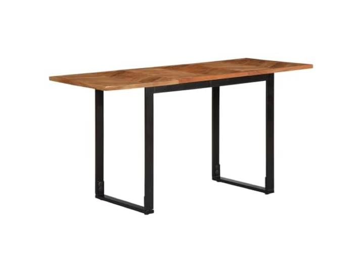 HEFZGDB Massivholz Esstisch Akazie 140x70x75 cm mit robustem Eisengestell für Innen- und Außenbereich, stabile Tischplatte, industrieller Stil, witterungsbeständig und langlebig,
