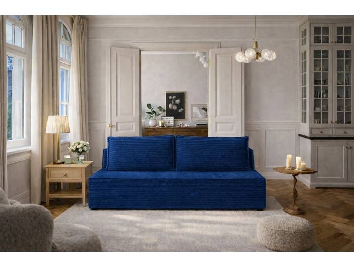 Kaiser Möbel Schlafsofa Sofa mit Bettkasten, DUO Cordstoff, Modernes Schlafsofa aus Cordstoff mit Bettkasten