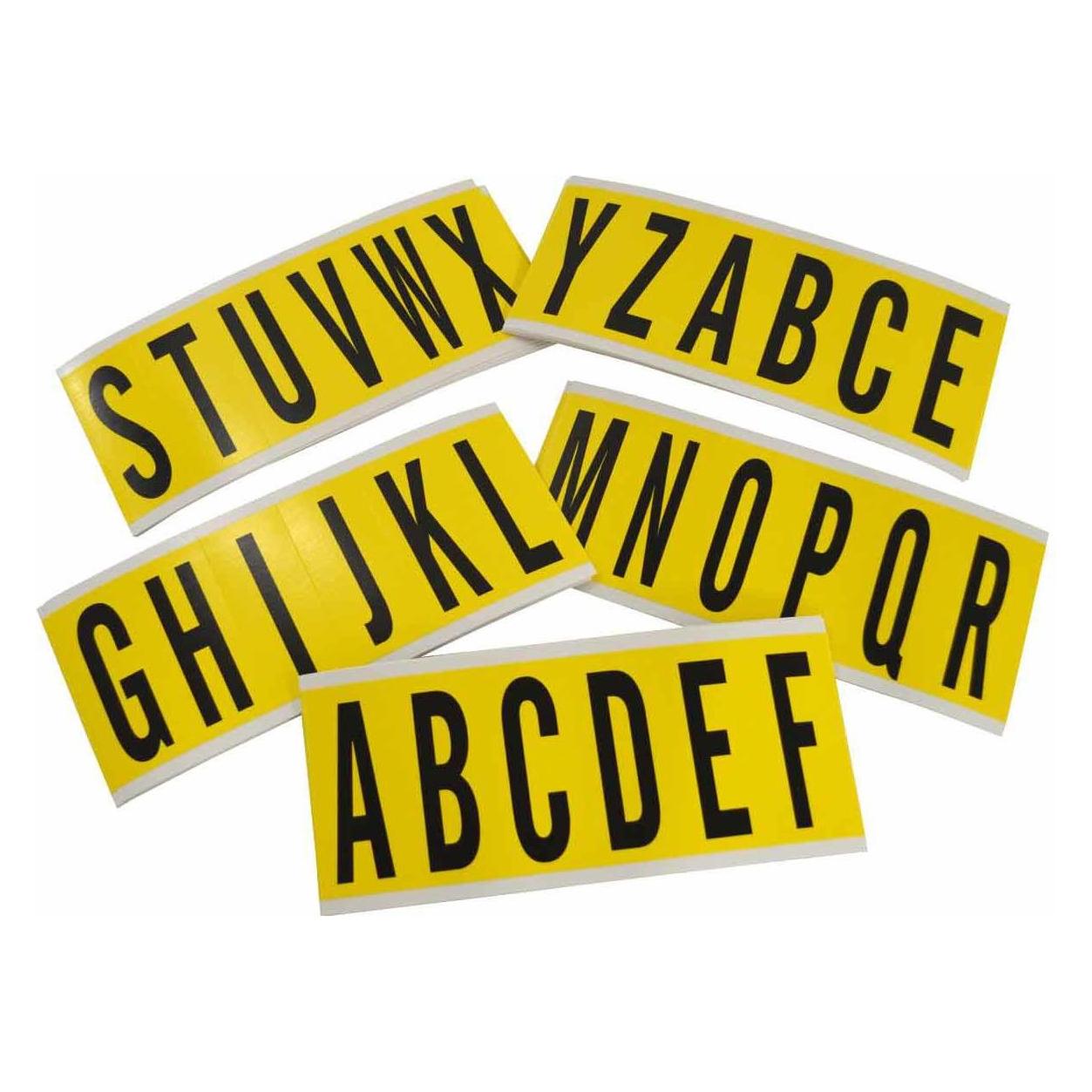 Brady 3450-LTR Kit, B-499, Nylongewebe, Beschriftung: Buchstabenset (A-Z), Schwarz auf Gelb, 38 x (3450-LTR KIT)