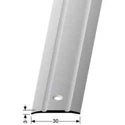 PARKETTFREUND Übergangsprofil PF 439 100 cm 30 mm mittig gebohrt Alu elox. Farbe Silber