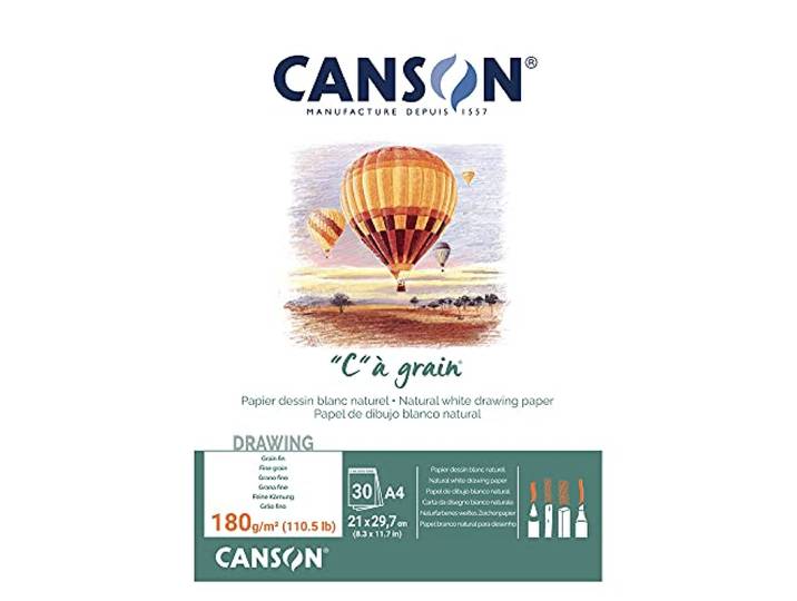 Canson 400060577 C a grain tekenpapier, A4, natuurlijk wit