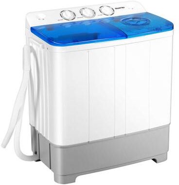 Costway 2-in-1 Portable 22lbs Capacity Washing Machine with Timer Control-Blue