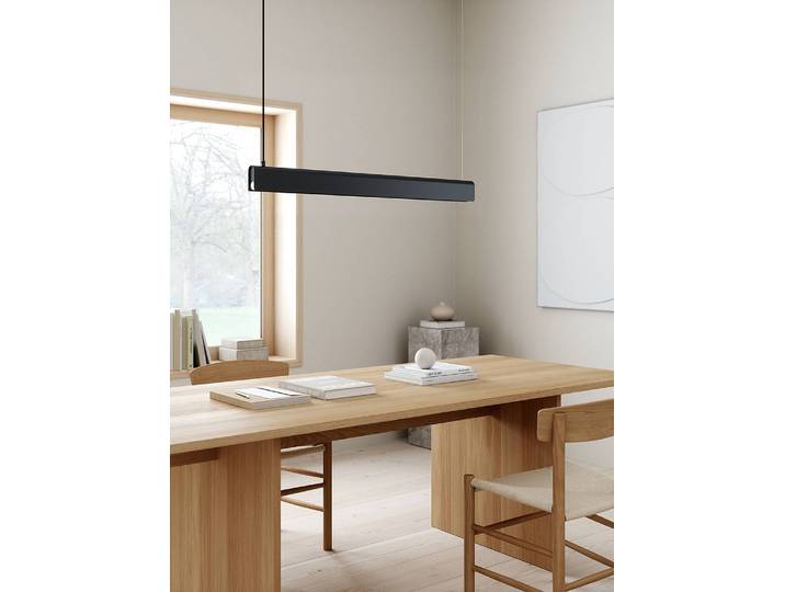 Suspension Beau 100cm Noir Acier enduit par poudrage Polyester PVC LED S14s