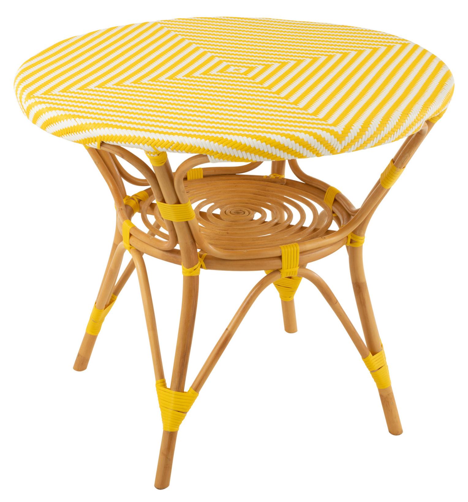 Gartentisch aus Rattan und Bambusgeflecht