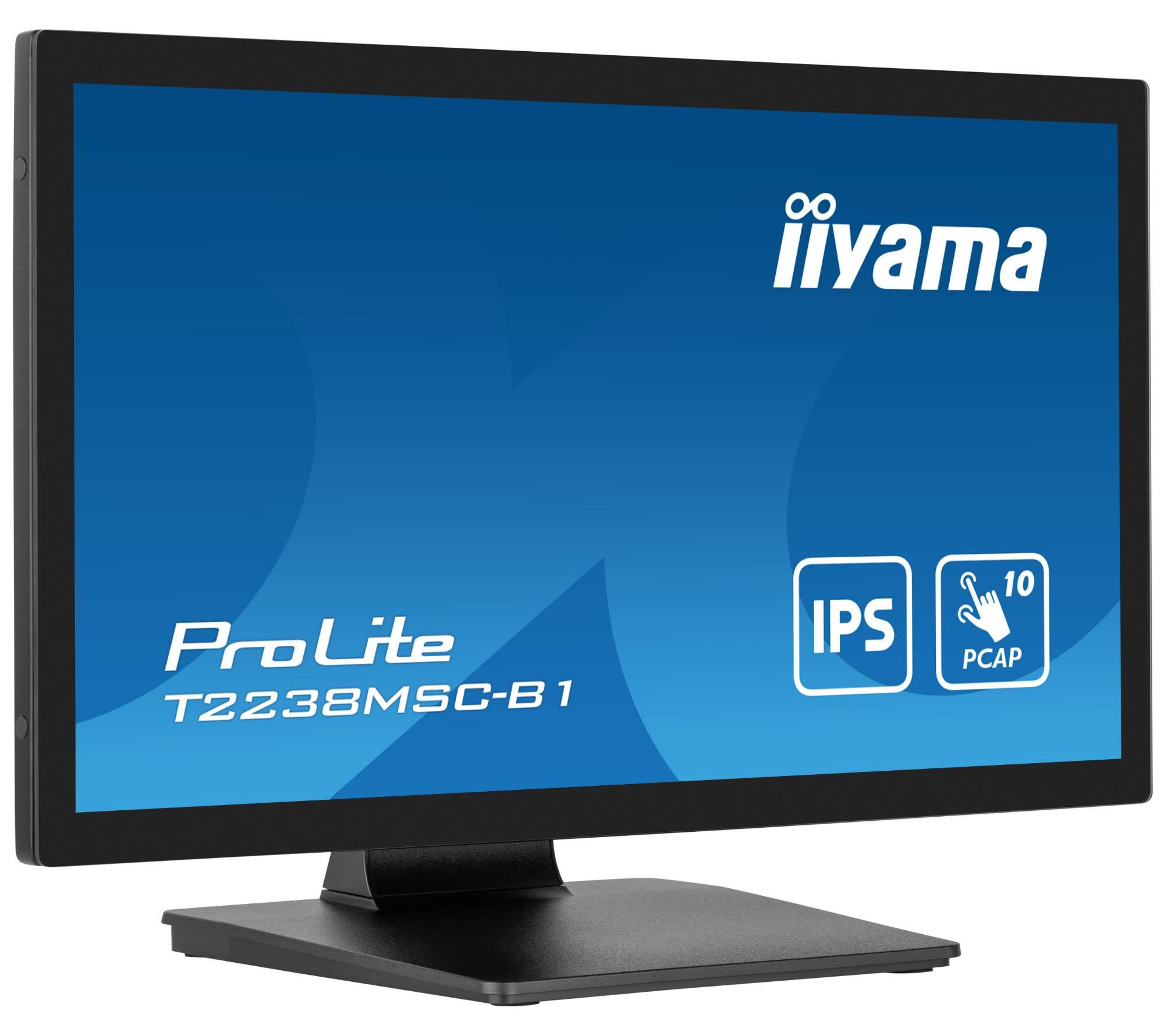 iiyama ProLite T2238MSC-B1, 54,6 cm (21.5"), 1920 x 1080 Pixel, Full HD, LED, 5 ms, Schwarz