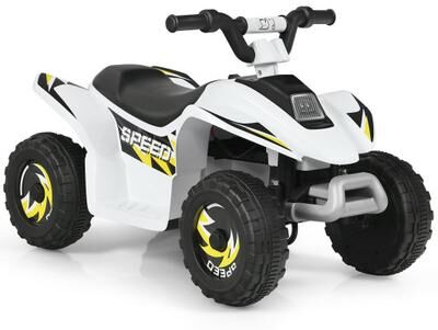 Costway 6V Kids Electric ATV 4 Wheels Ride-On Toy-White