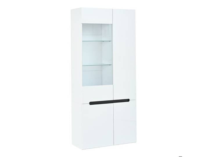 Vitrine haute LED blanche – 4 portes 8 compartiments – 80 x 35 x 180 cm