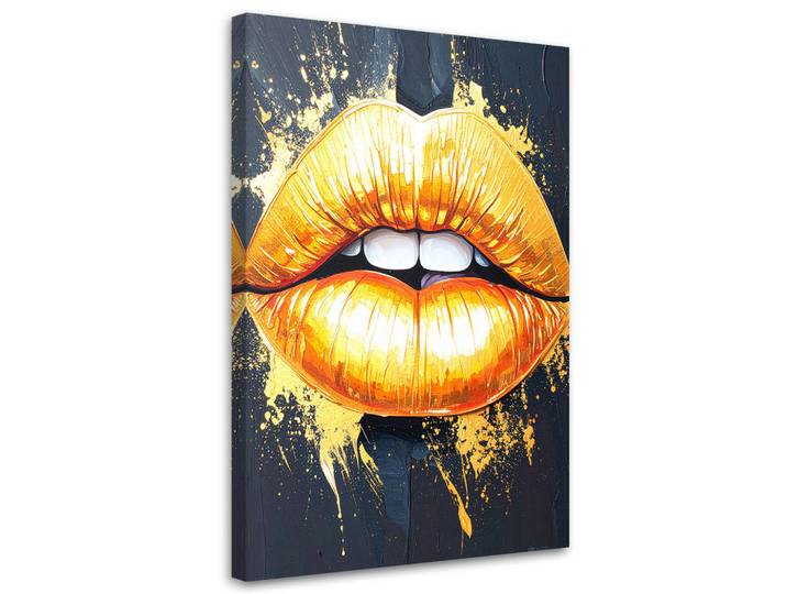 Feeby Leinwandbild Popkultur 80x120cm, Goldfarben, Pop-Art, Rechteckig, 80x120 cm, Bilder & Rahmen, Bilder, Leinwandbilder