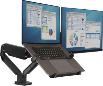 Laptop-Halterung für Monitorarme Fellowes®, universell für 1 Notebook bis 17" & bis 4,5 kg, ergonomisch, schwarz